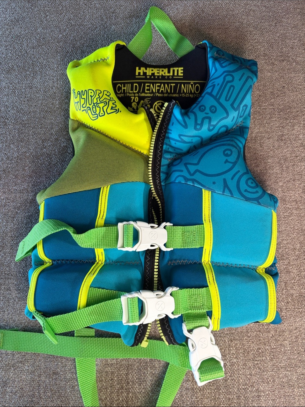 Kids Swim Vest - Blue & Lime